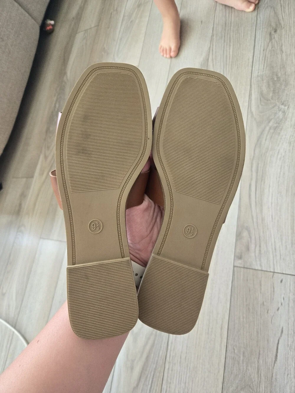 A New Day Brown Cutout Slide Sandals Women's Size 9.5